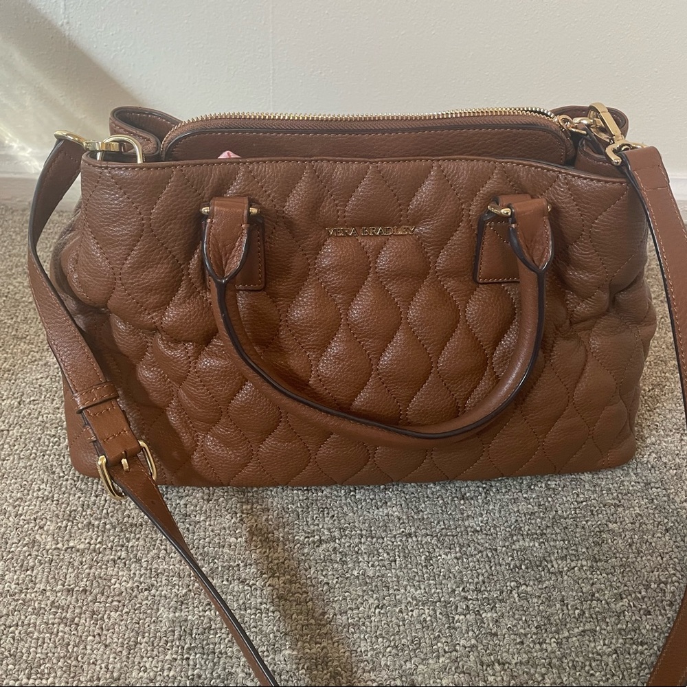 Vera Bradley Quilted Leather Emma Satchel